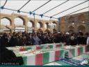 مراسم وداع با پنج شهید گمنام در امیرچخماق یزد برگزار شد +تصاویر