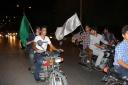 شادی موتورسواران یزدی در شب عید غدیرخم به روایت تصویر